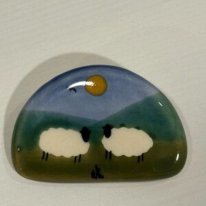 Ceramic Sheep Brooch Made in Ireland